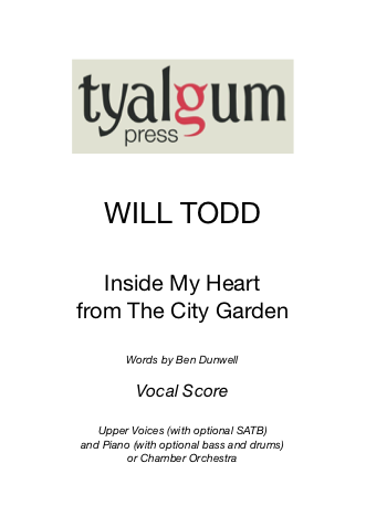 Inside My Heart from The City Garden Vocal Score