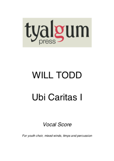 Ubi Caritas One Vocal Score