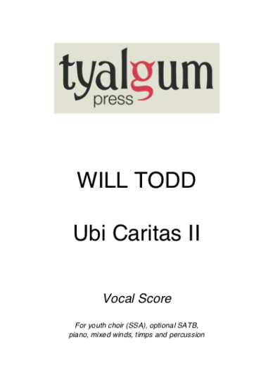 Ubi Caritas Two Vocal Score