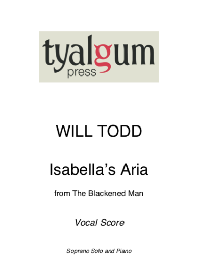 Isabella's Aria from The Blackened Man Vocal Score