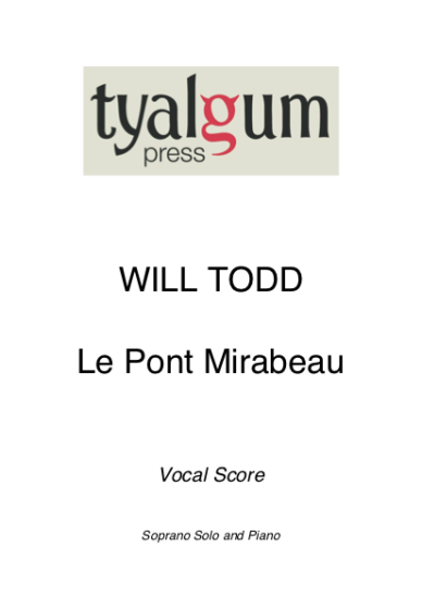 Le Pont Mirabeau Vocal Score