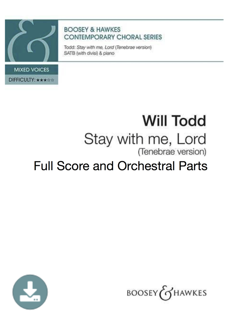 Stay With Me Lord Tenebrae version Full Score and Parts