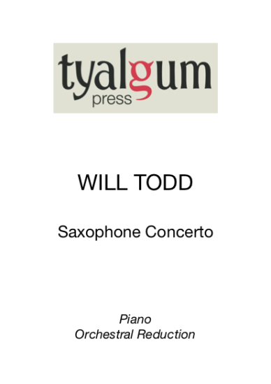 Saxophone Concerto Orchestral Reduction Piano Part