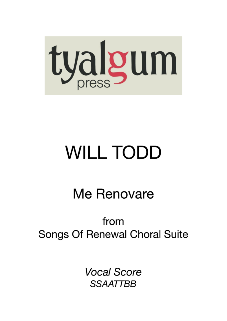 Me Renovare Vocal Score from Songs of Renewal SSAATTBB