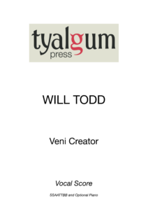 Veni Creator by Will Todd for SSAATTBB and optional piano