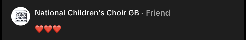 3 lovehearts from National Children's Choir of Great Britain